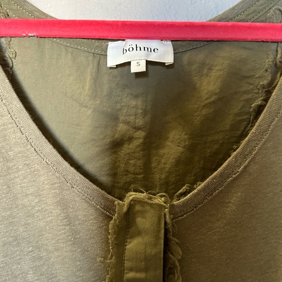 BOHME DISTRESSED DARK GREEN TANK - Picture 2 of 4